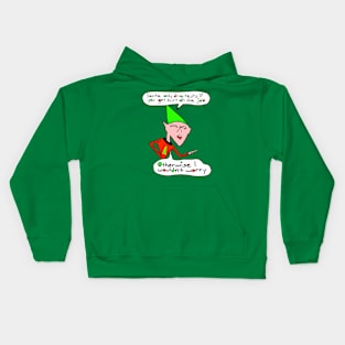 Elf Santa Claus On-The-Job Christmas Humor Kids Hoodie